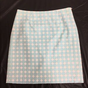 Doncaster fully lined aqua & white skirt